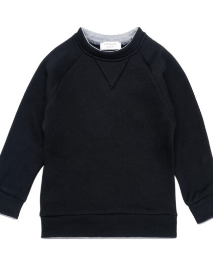 Kontrast Şardonlu Sweatshirt Lacivert