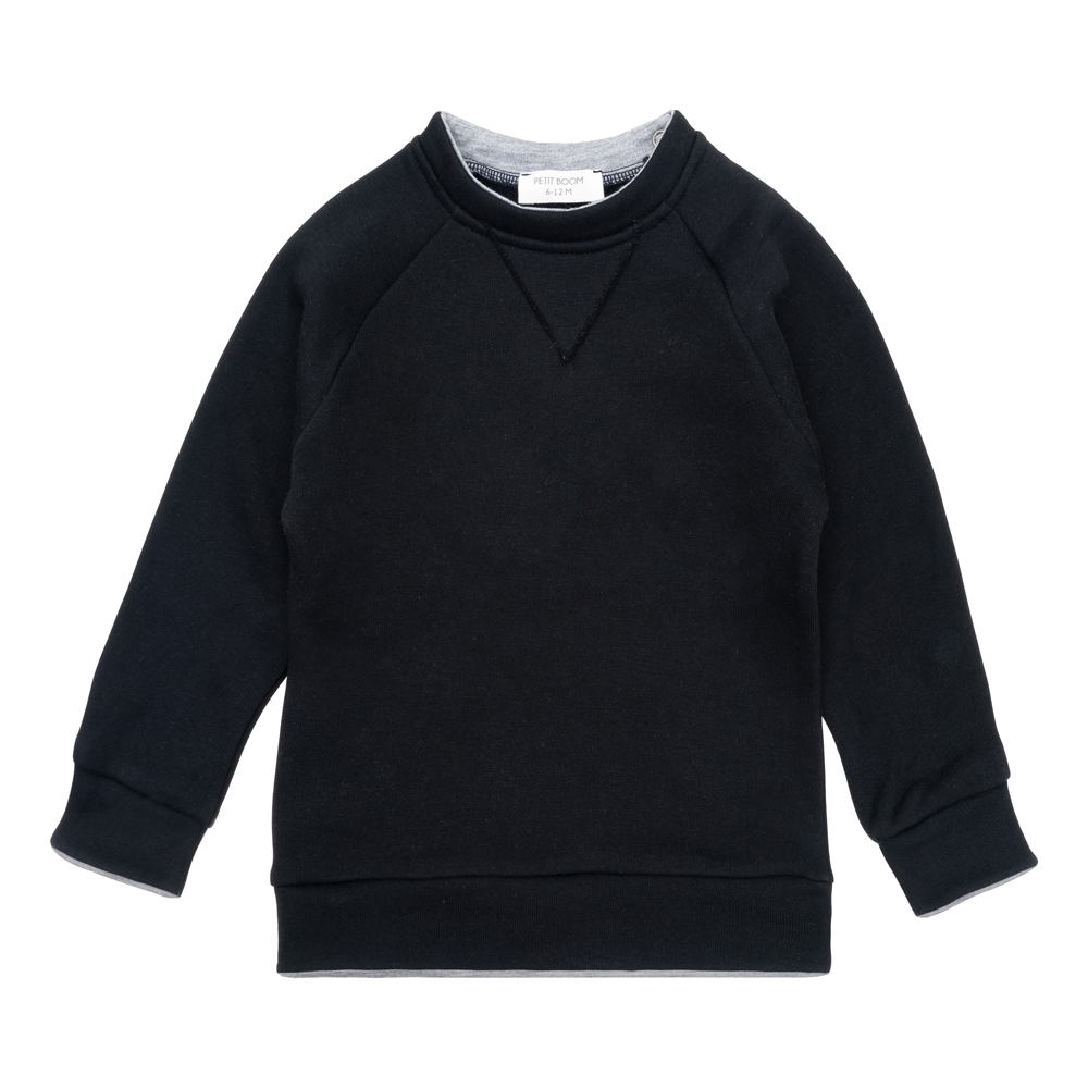 Kontrast Şardonlu Sweatshirt Lacivert