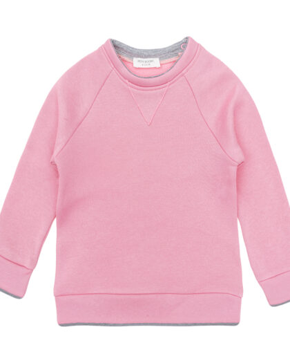 Kontrast Şardonlu Sweatshirt Pembe