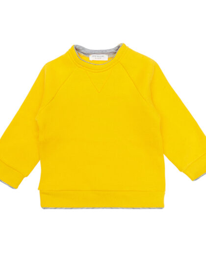 Kontrast Şardonlu Sweatshirt Sarı